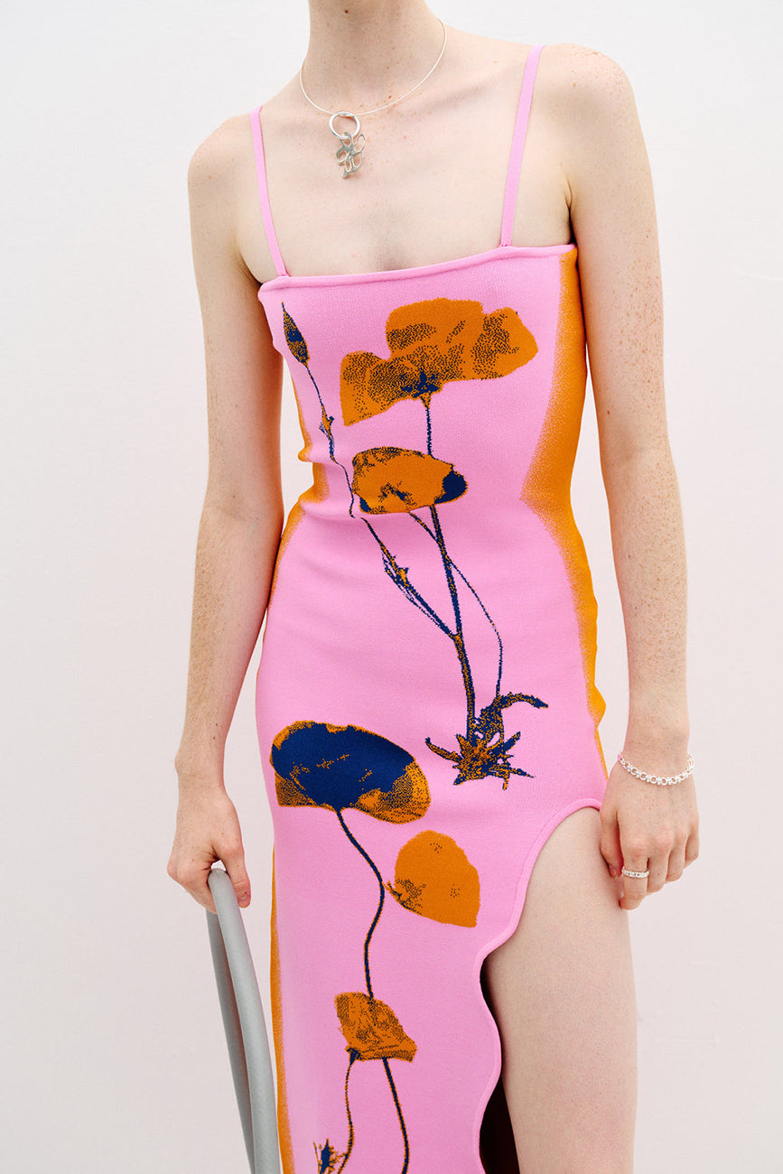 iris flower print maxi tank dress IRIS FLOWER PRINT MAXI TANK DRESS S