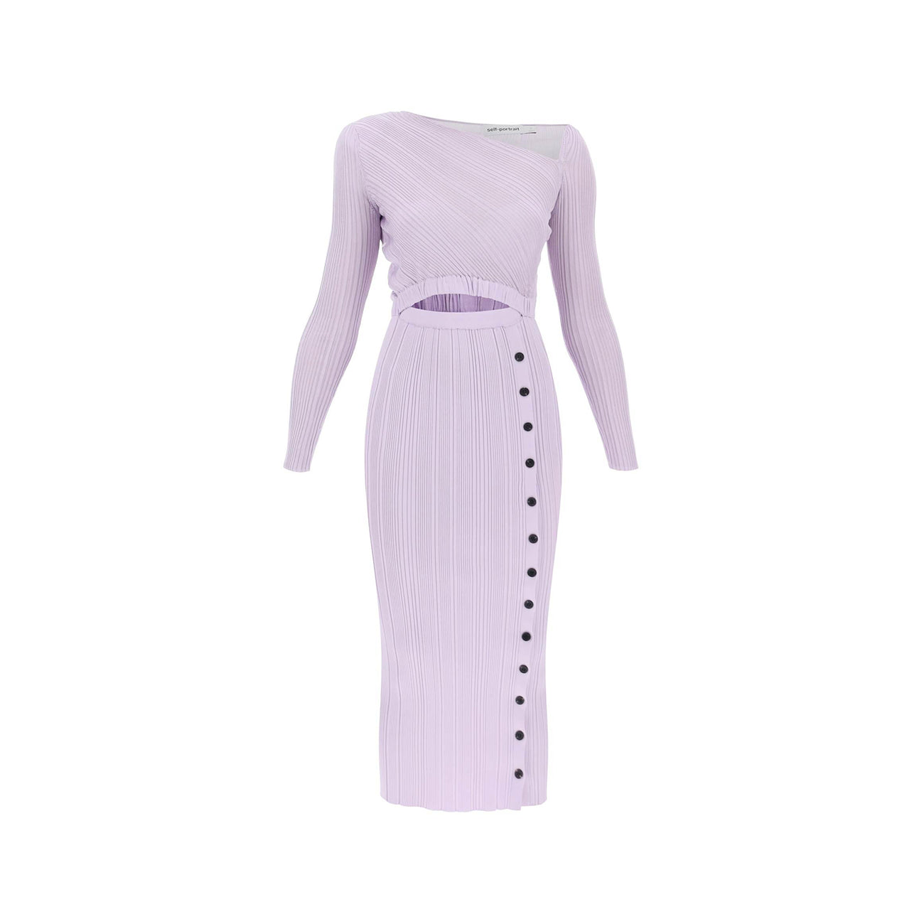 fitted lace wedding dress Chic Ribbed Midi Dress for Women: Long Sleeves, V-Neck main image 1