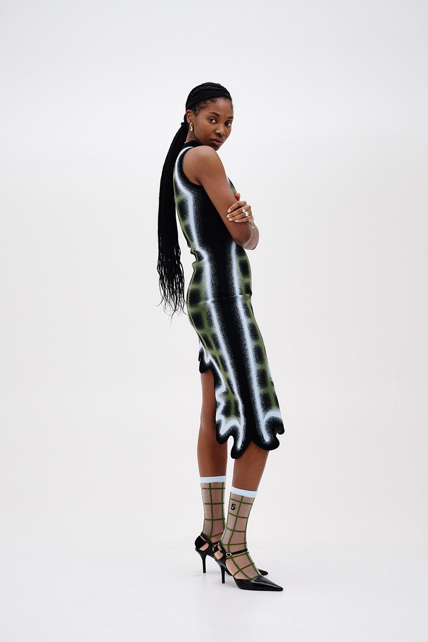 MIA WAVY PLAID DRESS
