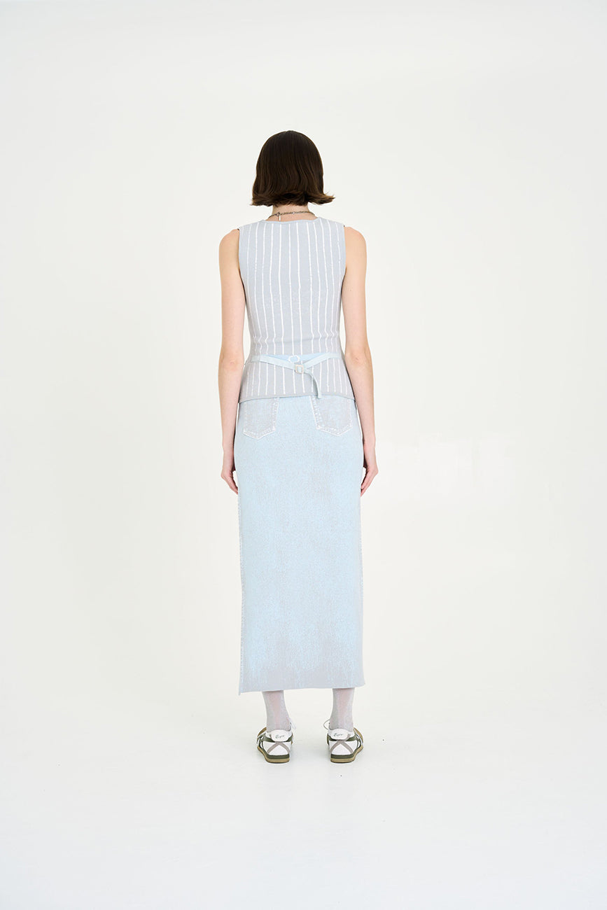 MARIGOLD DENIM PRINT VEST