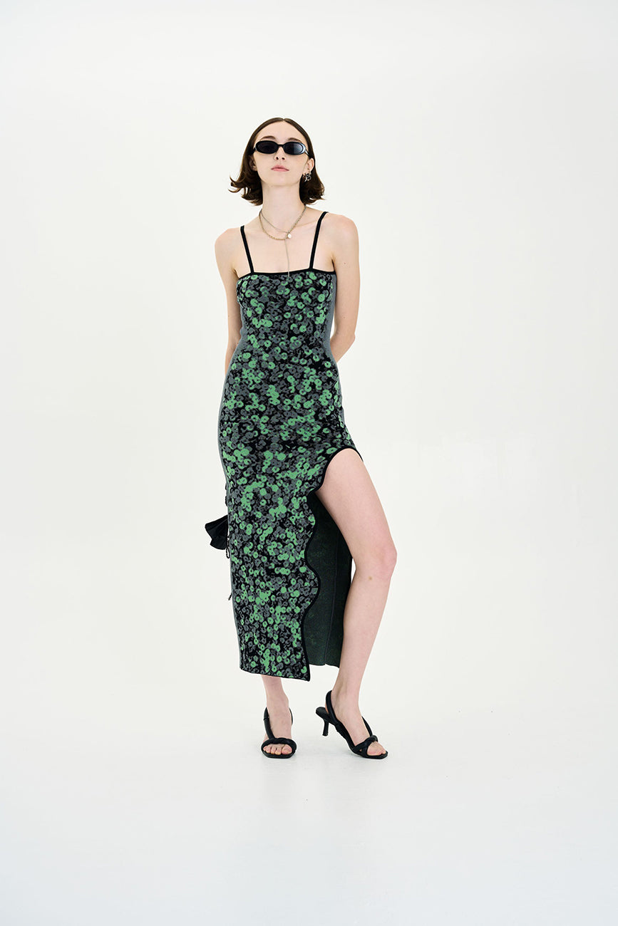 HEATHER SEQUINS PRINT MAXI DRESS – BRUNI