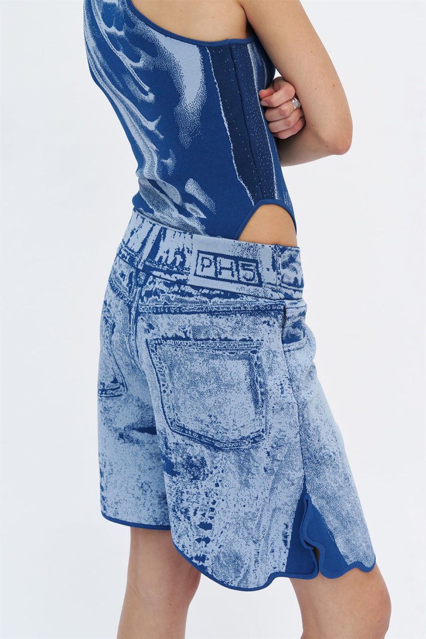 FINLEY FAKE DENIM SHORTS