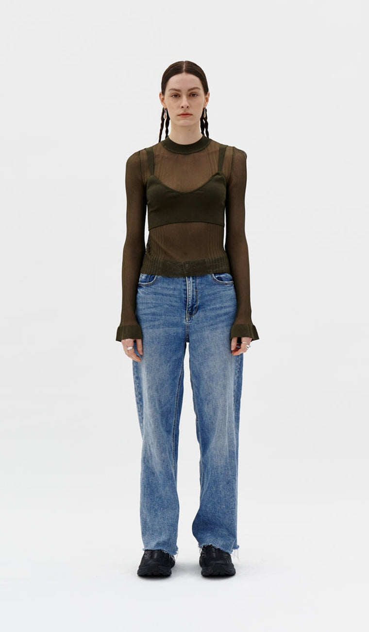 GILLIAN LONG SLEEVE CROPPED TOP