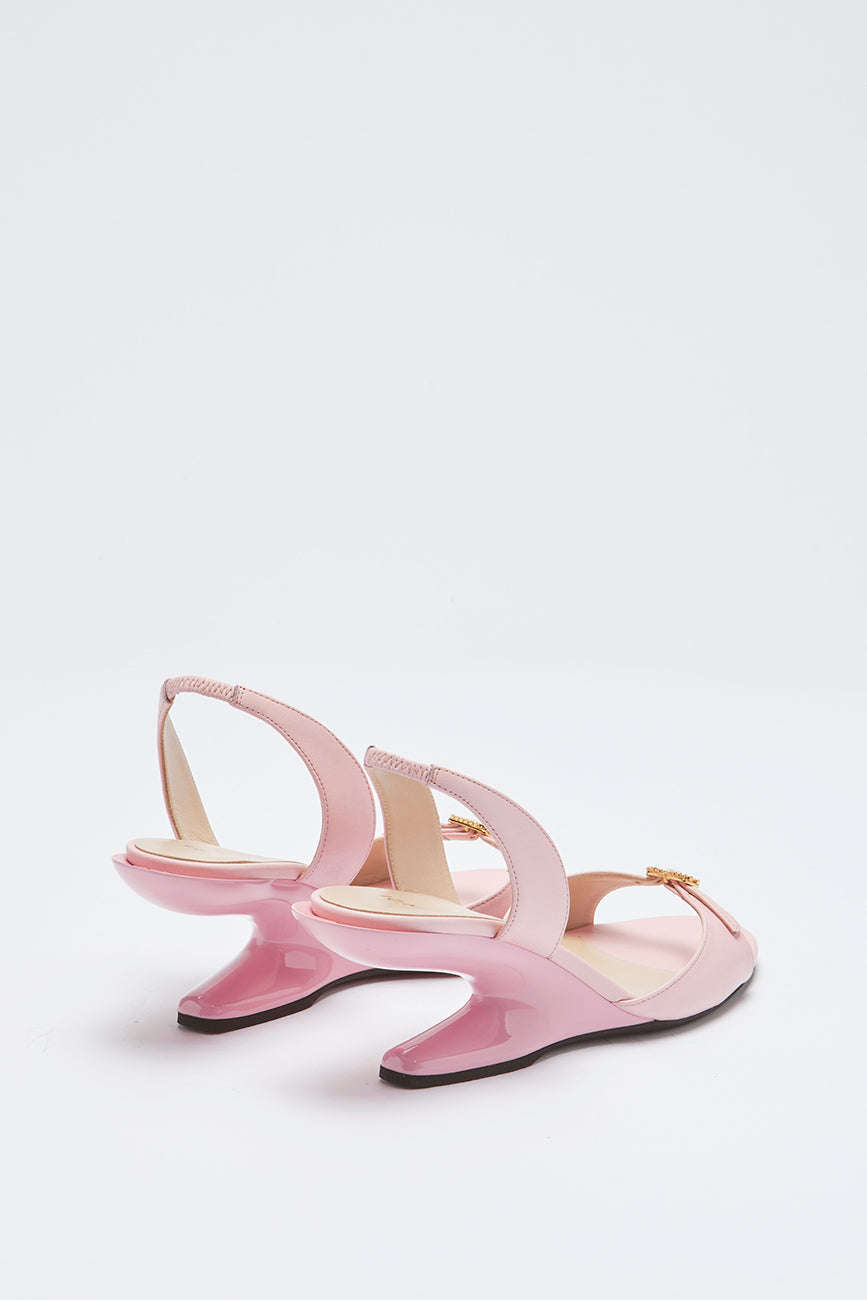 CRYSTAL-BUCKLE LEATHER SANDAL