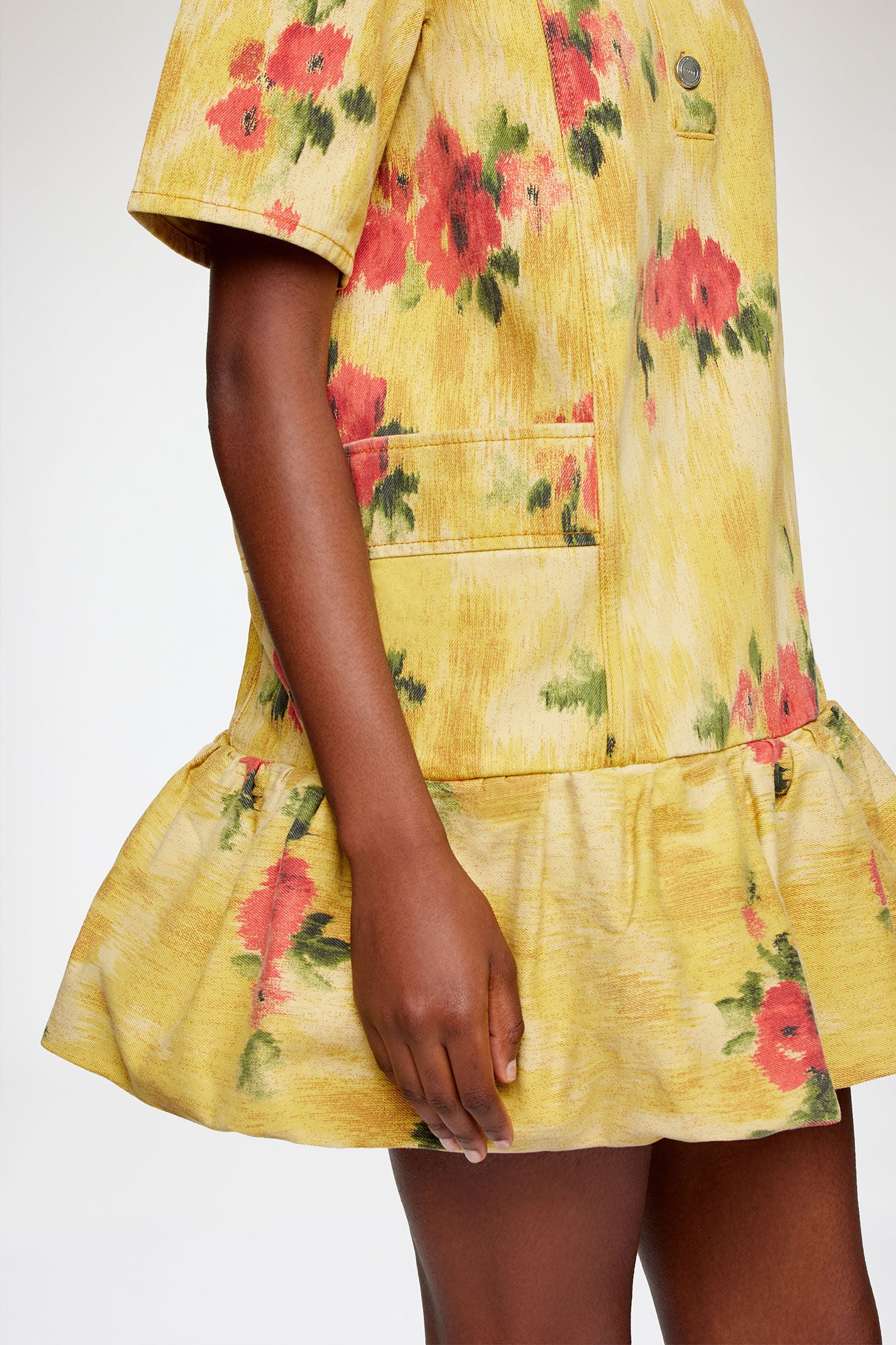 DRESS IN YELLOW PRINTED DENIM – BRUNI