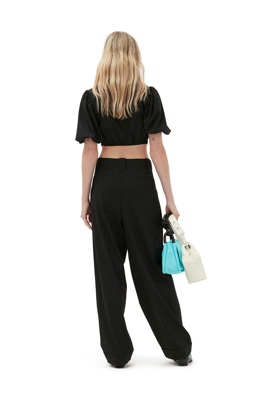 DRAPEY MELANGE PLEAT PANTS