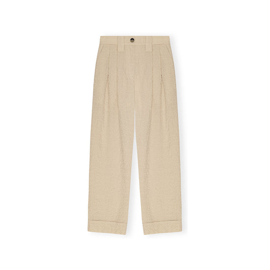 TEXTURED SUITING MIDI WAIST PANT