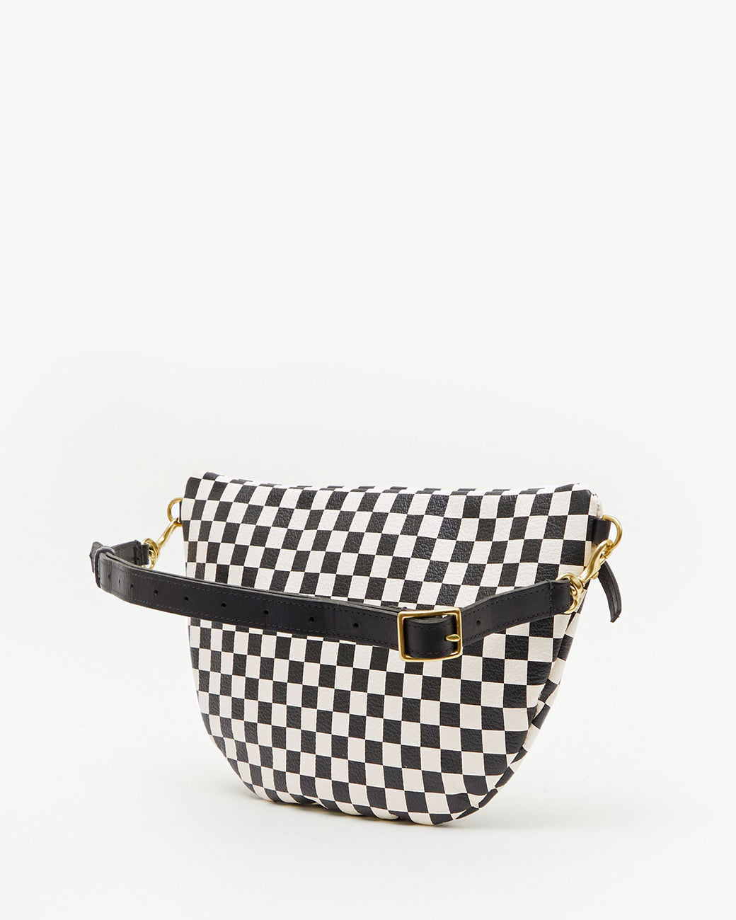 Clare V. Grande Fanny in Natural Woven Checker - Bliss Boutiques