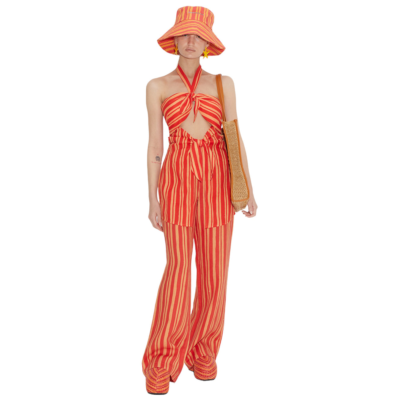 New Fashion Red Linen Top Hat
