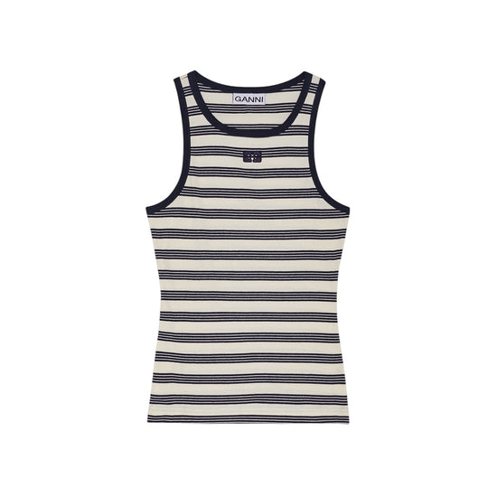 STRIPED SOFT COTTON RIB TANK TOP