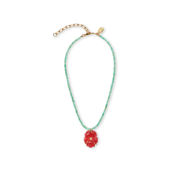 NEW BLOOM NECKLACE IN POINSETTIA