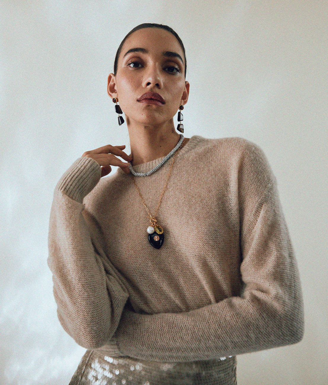 EUGENIA HEART LARIAT NECKLACE