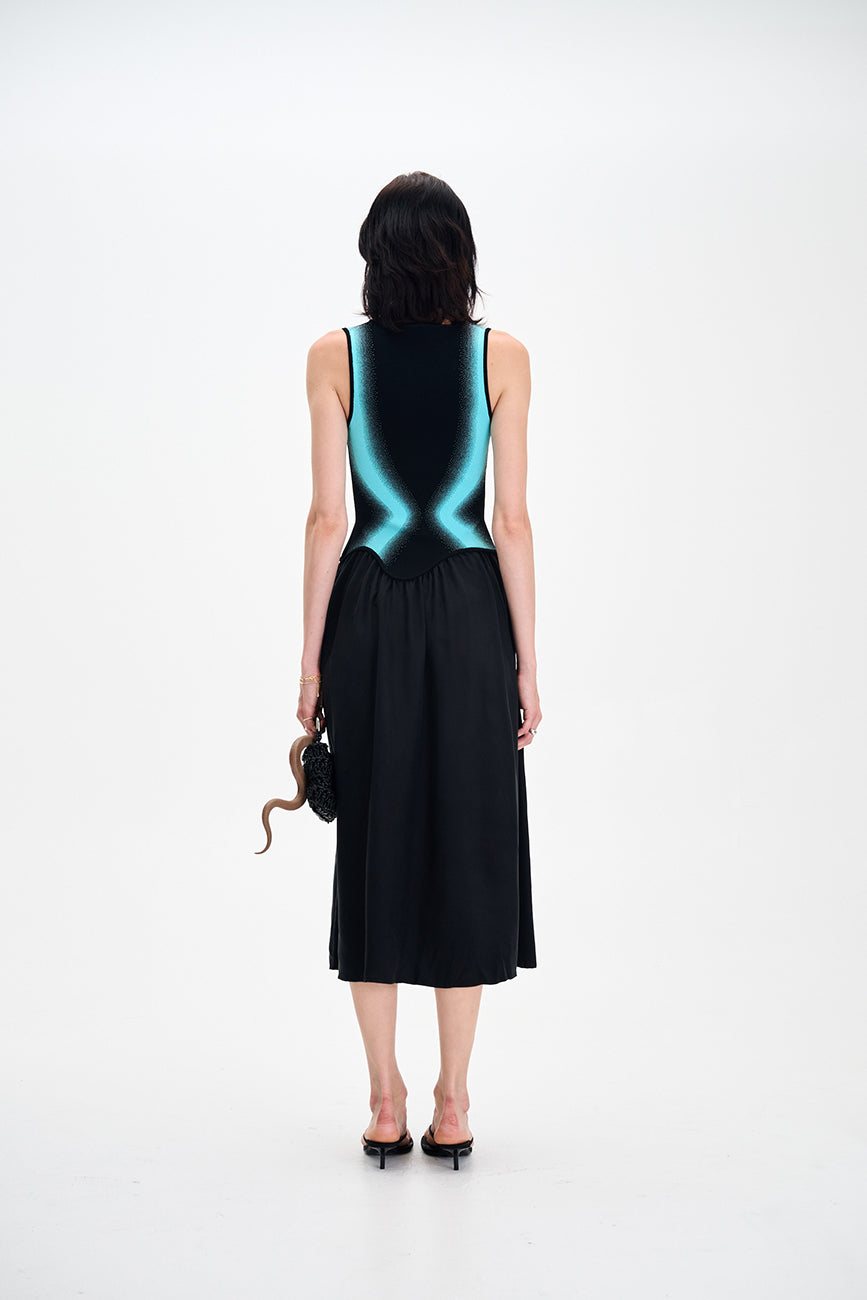 NAGINI MIXED MEDIA DRESS