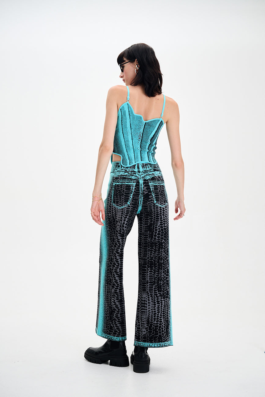 CAMELLIA DENIM PRINT TANK TOP