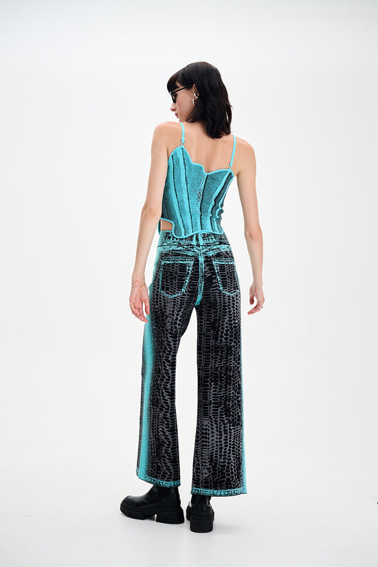 CAMELLIA DENIM PRINT TANK TOP