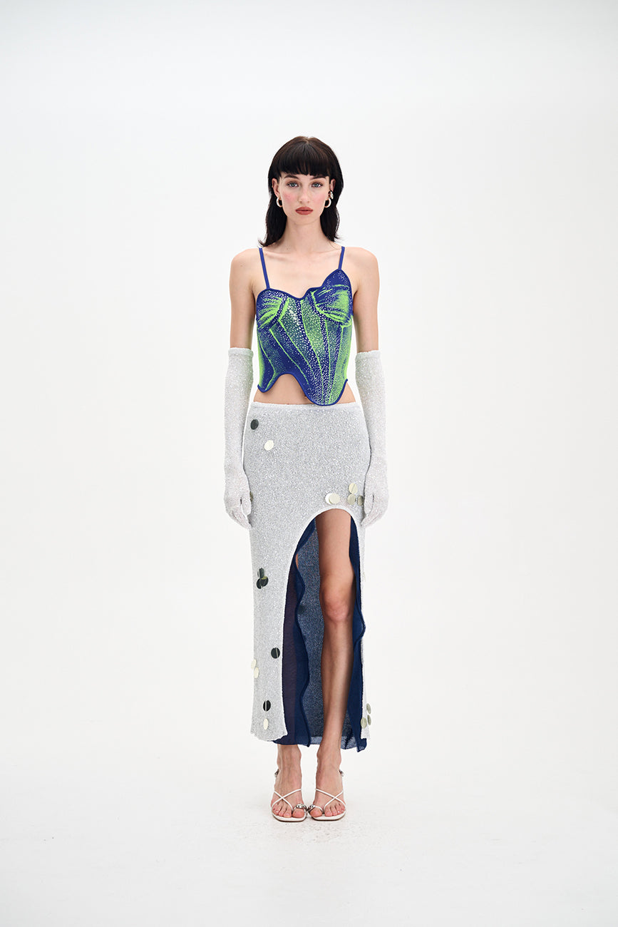 CAMELLIA DENIM PRINT TANK TOP