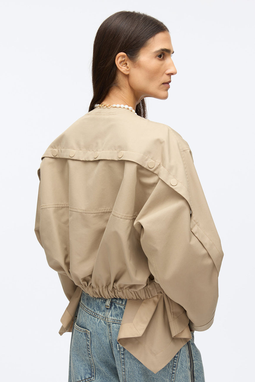 CARGO JACKET WITH FLOUNCE HEM