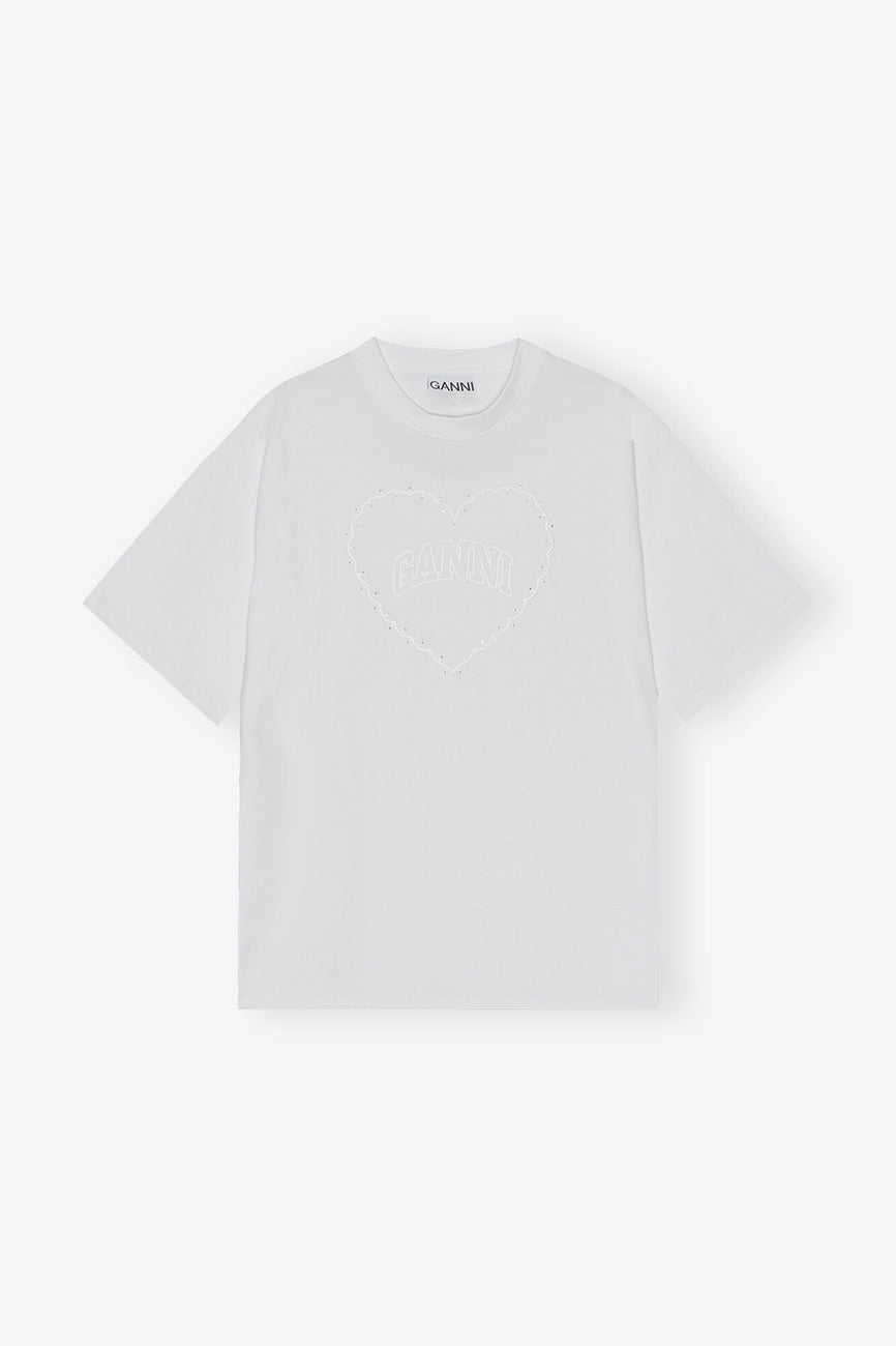 HEAVY COTTON DROP SHOULDER RHINESTONE T-SHIRT