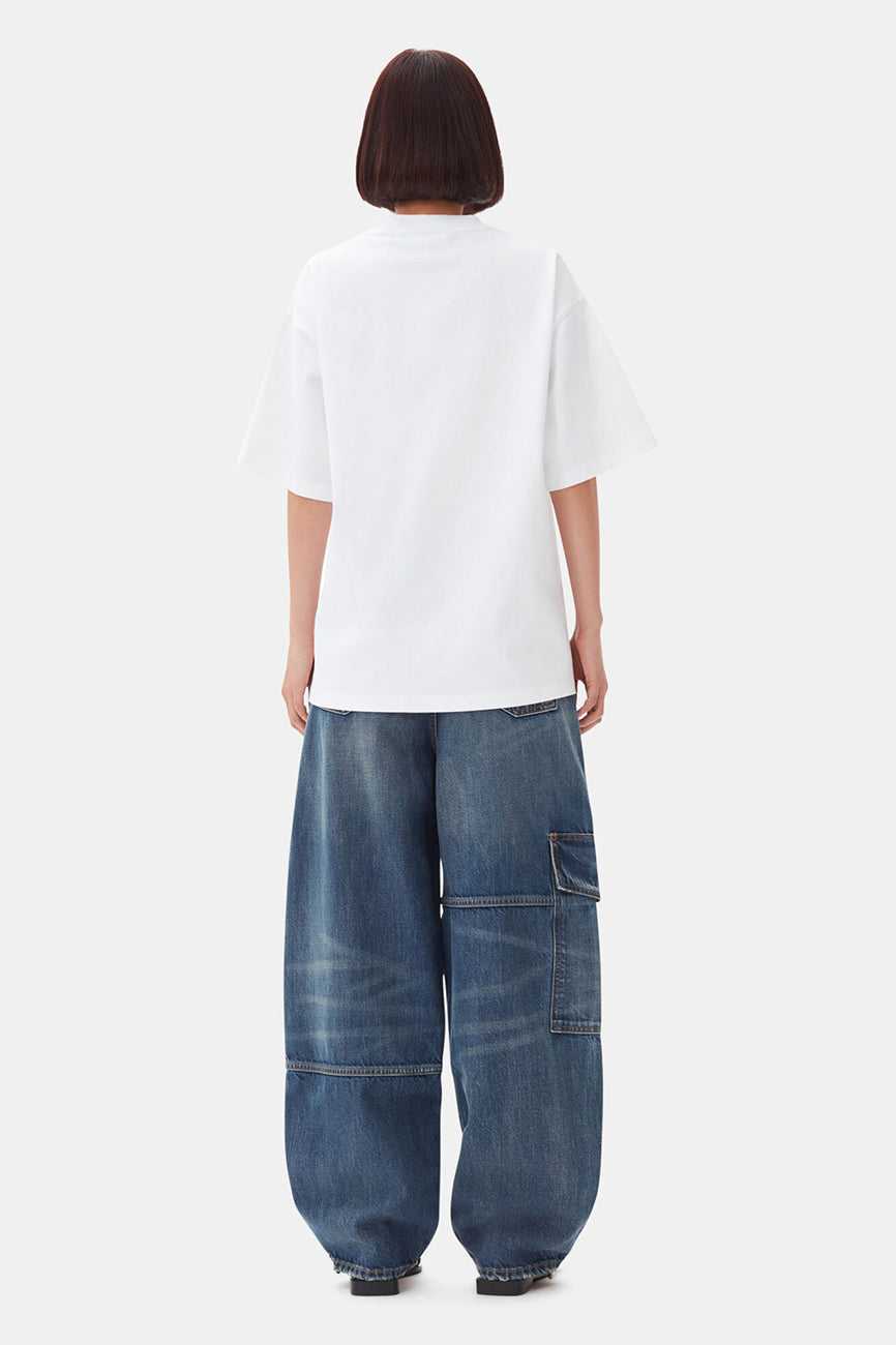 HEAVY COTTON DROP SHOULDER RHINESTONE T-SHIRT