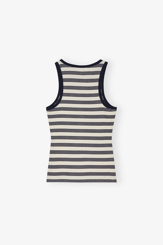 STRIPED SOFT COTTON RIB TANK TOP