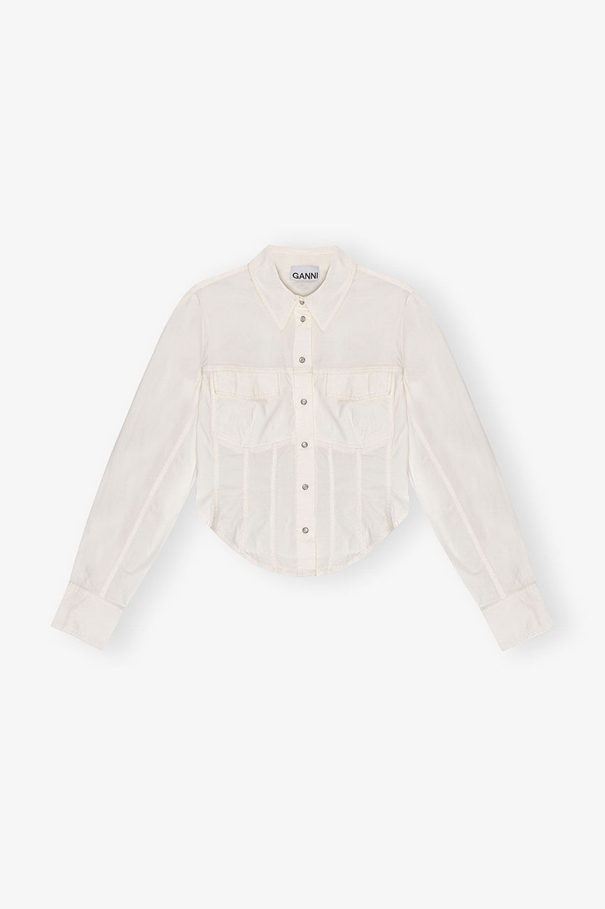 STRETCH COTTON CORSET SHIRT
