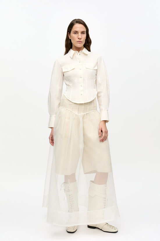 STRETCH COTTON CORSET SHIRT
