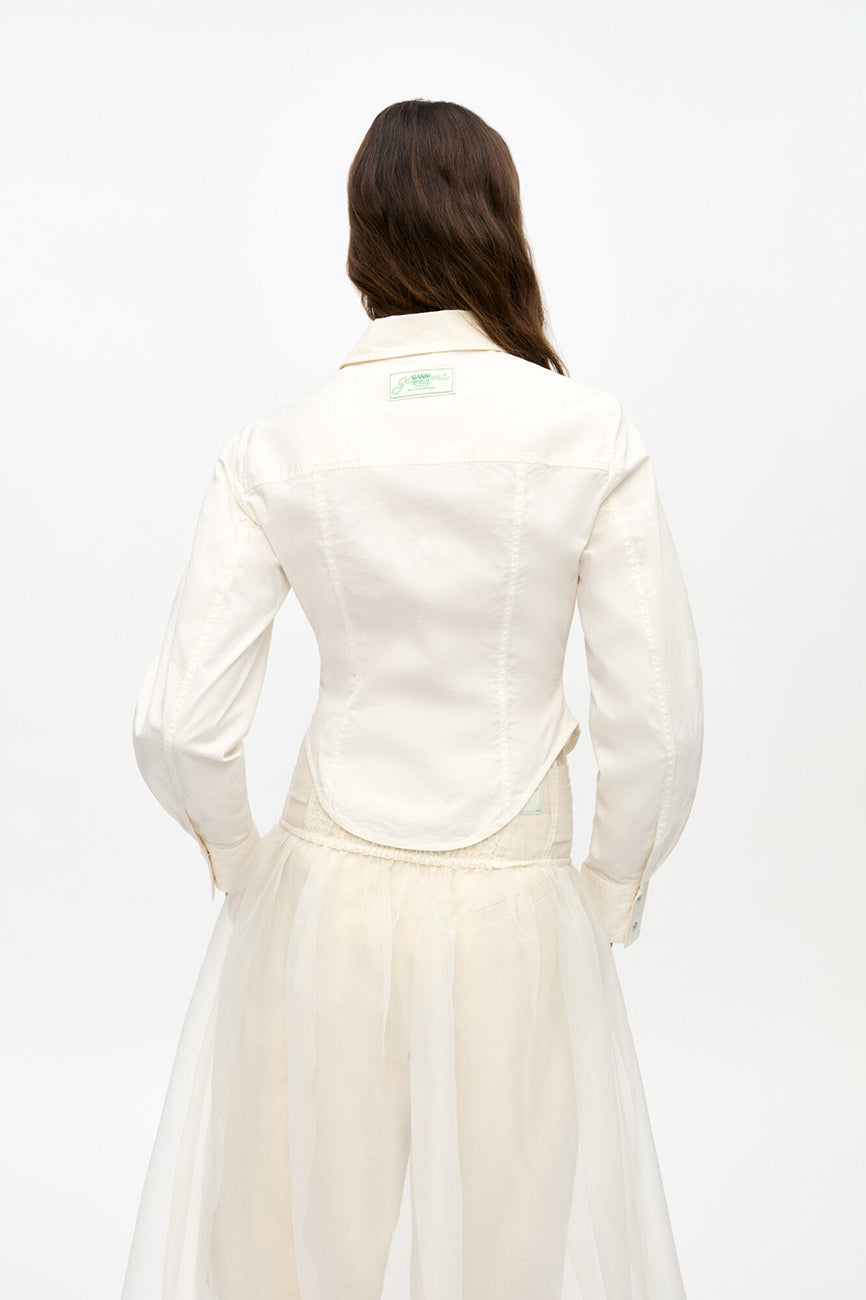 STRETCH COTTON CORSET SHIRT