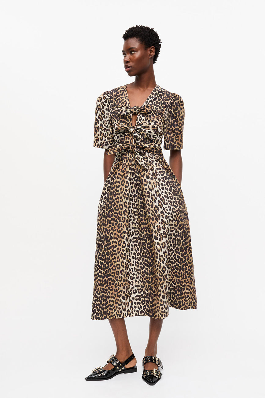 COTTON TIE STRAP MIDI DRESS