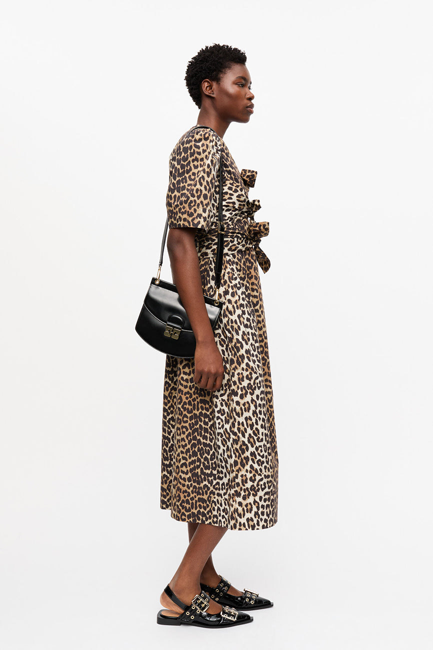 COTTON TIE STRAP MIDI DRESS
