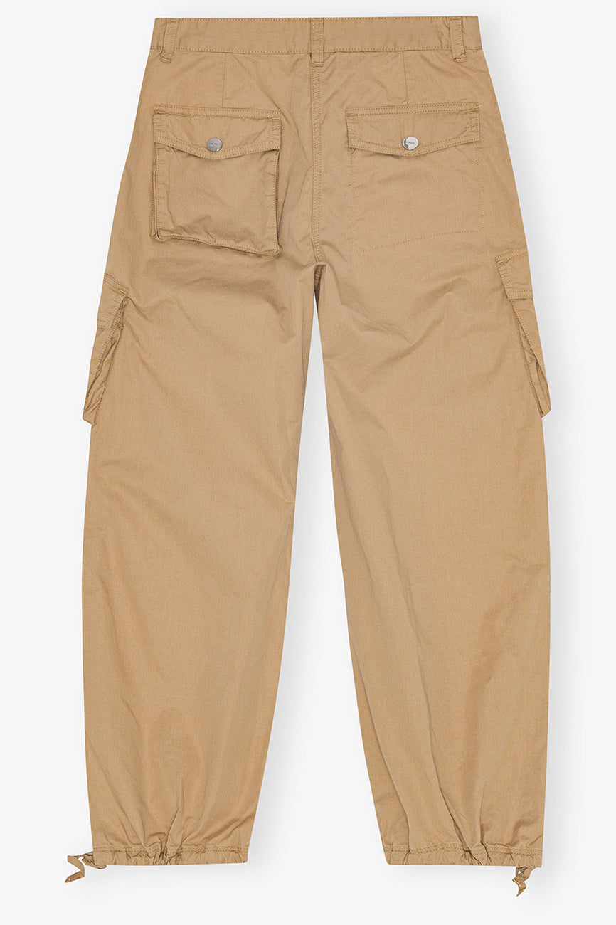 CAMEL WASHED COTTON TWILL PANTS