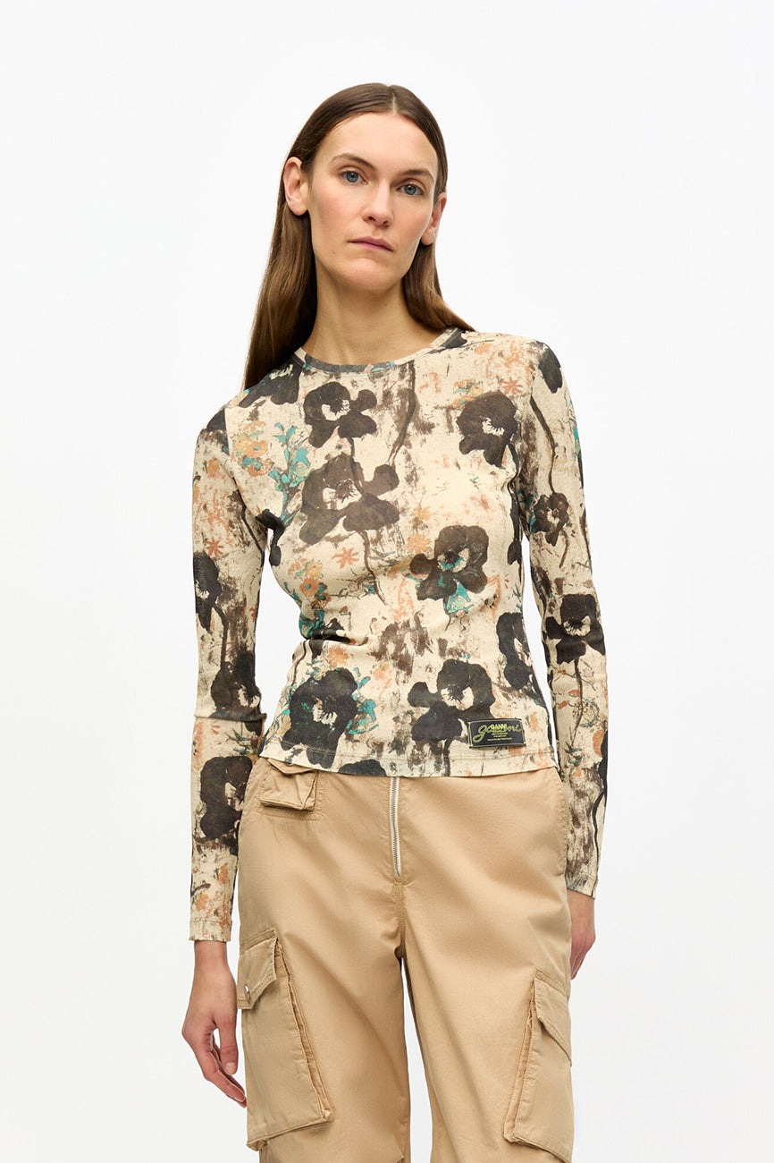 CAMEL WASHED COTTON TWILL PANTS