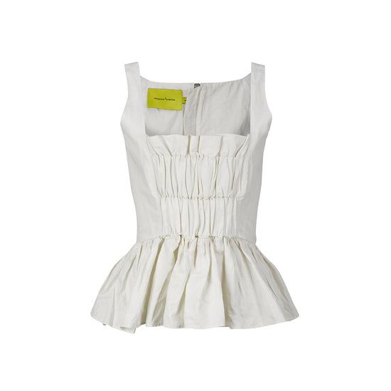 WRINKLED COTTON GATHERED TOP