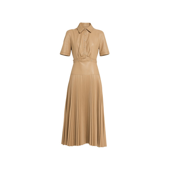 MARITZA PLEATED COMBO SHIRTDRESS