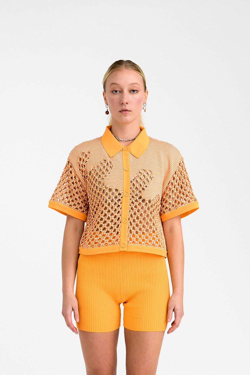 Load image into Gallery viewer, PEEWEE CROCHET POLO SHIRT
