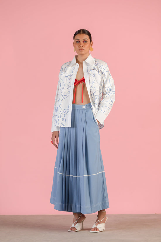 SKY PLEATED TROUSER