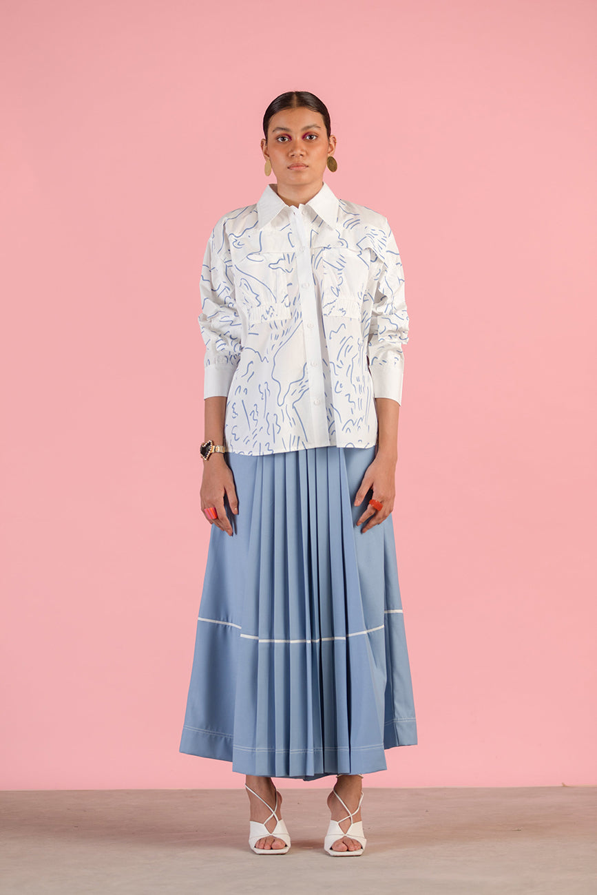 SKY PLEATED TROUSER