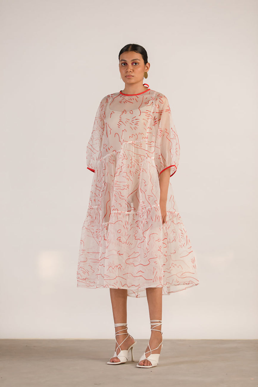 LANDSCAPE ORGANZA DRESS
