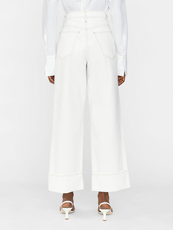 ROLLED HIGH RISE WIDE LEG JEANS