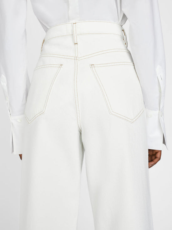 ROLLED HIGH RISE WIDE LEG JEANS