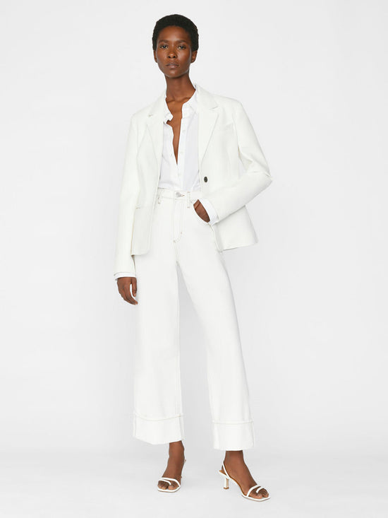 ROLLED HIGH RISE WIDE LEG JEANS