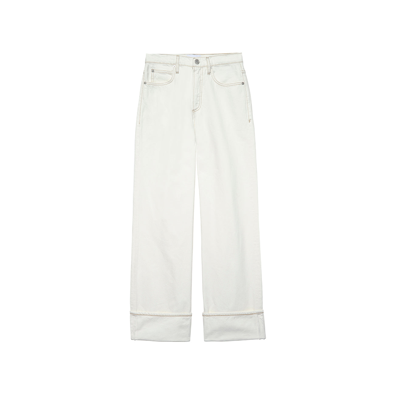 ROLLED HIGH RISE WIDE LEG JEANS