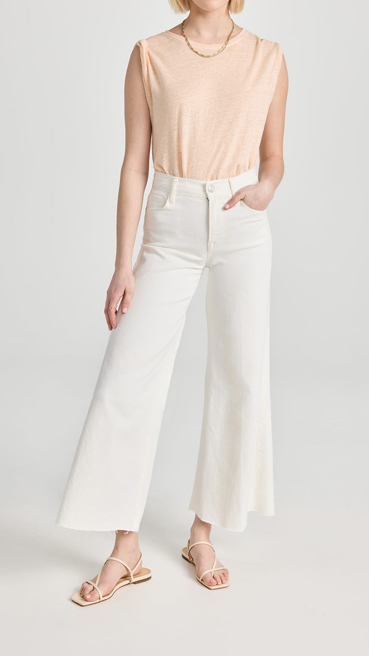 LE PALAZZO CROP RAW JEANS